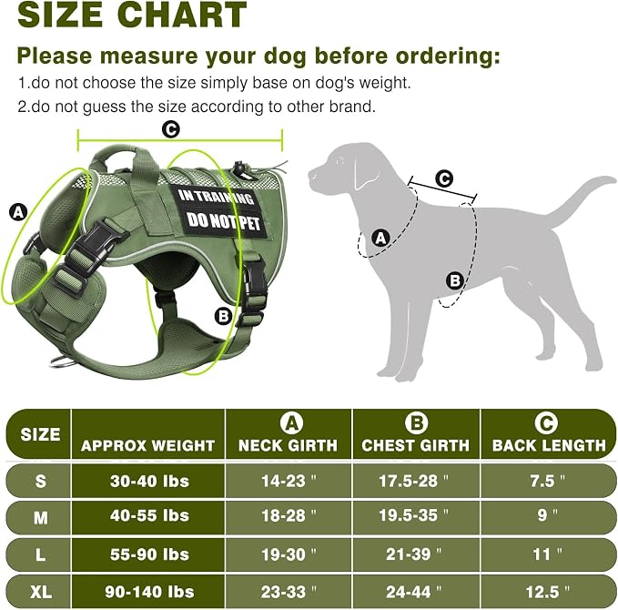 Service Dog in Training Mesh Harness with 10 Removale Pet Patches | Breathable material, adjustable straps, reflective trim, lightweight but durable, great for training, walks, and outings