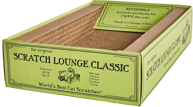 The Original Scratch Lounge XL - Worlds Best Cat Scratcher - Includes Catnip