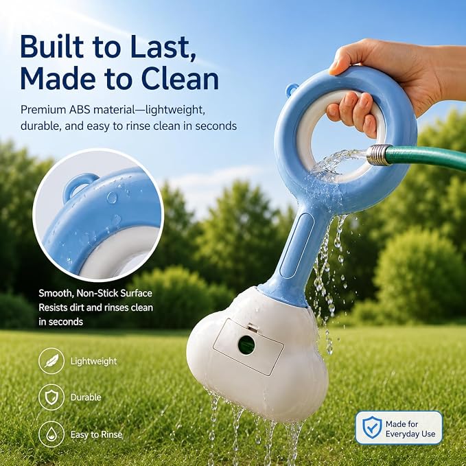 Dog Pooper Scooper with 120 Bags – Unbreakable & Durable One Handed Pickup Tool for Large & Small Dogs, Ready to Use Easy Clean Poop Catcher for Yard, Walks, Grass – Blue