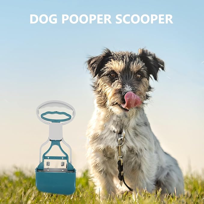 Hemoton Dog Pooper Scooper Heavy Duty Poop Scoop with Long Handle Sturdy Plastic Dog Waste Picker Convenient Pet Poop Cleanup Tool for Walking and Outdoor Use