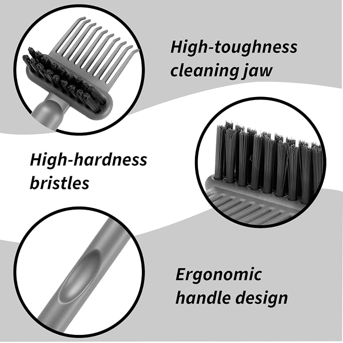 Yuanchu 2Pcs 2-in-1 Hair Brush Cleaner and Remover Tools, Dual-Sided Comb Effective Hairbrush Cleaner for Removing Hair and Dust Home Salon Travel Use(Grey)