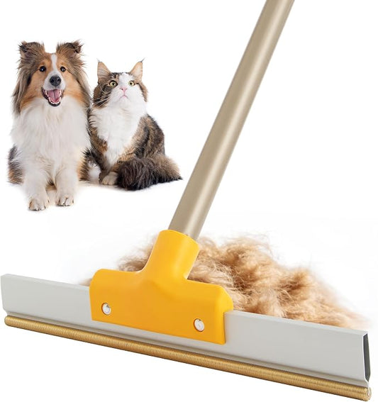 Yocada Carpet Rake for Pet Hair Removal Dog&Cat Hair Remover Scraper Rake | Reusable Pet Hair Remover Broom 54.3" Telescopic Long Handle for Carpet Sofa Rug Mats Couch