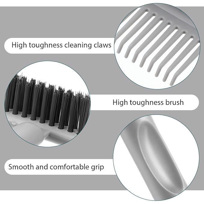 2Pcs 2-in-1 Hair Brush Cleaner & Remover Tool Brush Cleaning Tool Comb Cleaner Effective Hairbrush Cleaner Hair Brush Remover Rake for Man Woman Home Travel Salon Removing Hair Dust (Black; Gray)