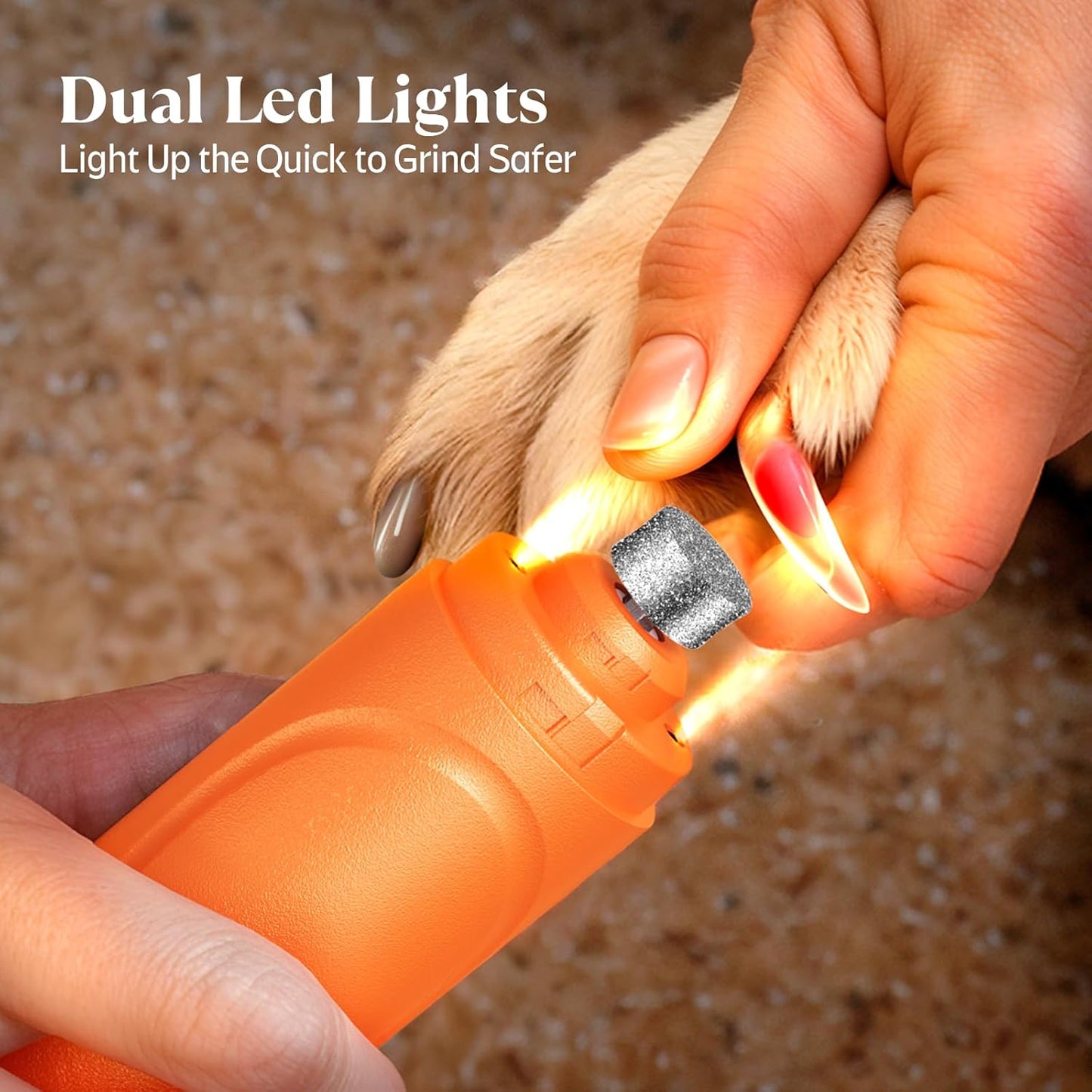 YABIFE Dog Nail Grinder, Dog Nail Trimmers and Clippers Kit, Super Quiet, Rechargeable, for Small Large Dogs Cats Toenail Claw Grooming,3 Speeds