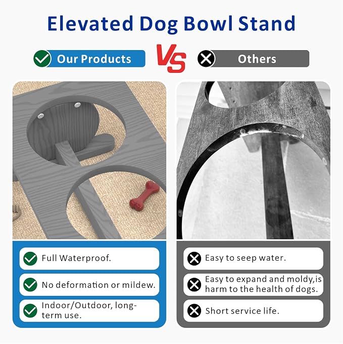 Raised Dog Bowl Stand for Small Sized Breed, Feeding Station with 21 oz 2 Stainless Steel Bowls & Licking Plate,Dog Food Bowl Gray