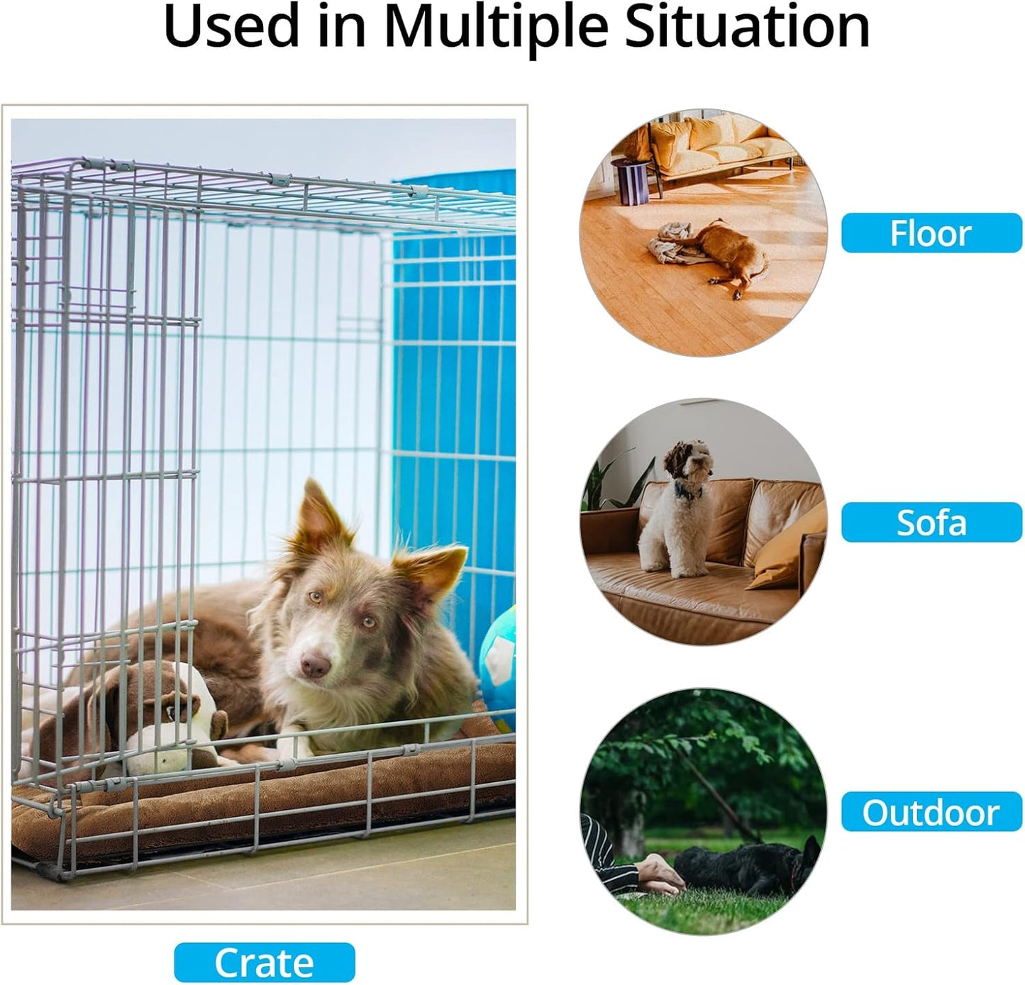 Dog Beds Crate Pad for Extra Small Dogs Ultra Soft Dog Crate Bed Washable & Anti-Slip Kennel Pad for Dogs Cozy Sleeping Mat,Brown 22inch