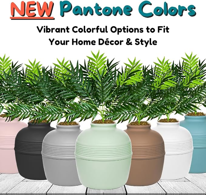 Good Pet Stuff Original Hidden Litter Box Planter, Decorative Cat Litter Enclosure with Carbon Filter, Artificial Palm Plant, Upgraded Design, Easy Clean Litter Tray, Essentials Kit, Seagrass Green