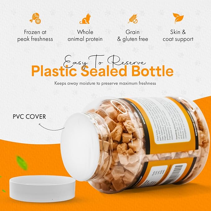 Freeze Dried Salmon Cat Treats | 100% Wild Caught Salmon Dog Treats, Grain- Free | High Protein, Single Ingredient Cat & Dog Food Toppers | No Additives or Preservatives | Tested in USA | 2.6 oz