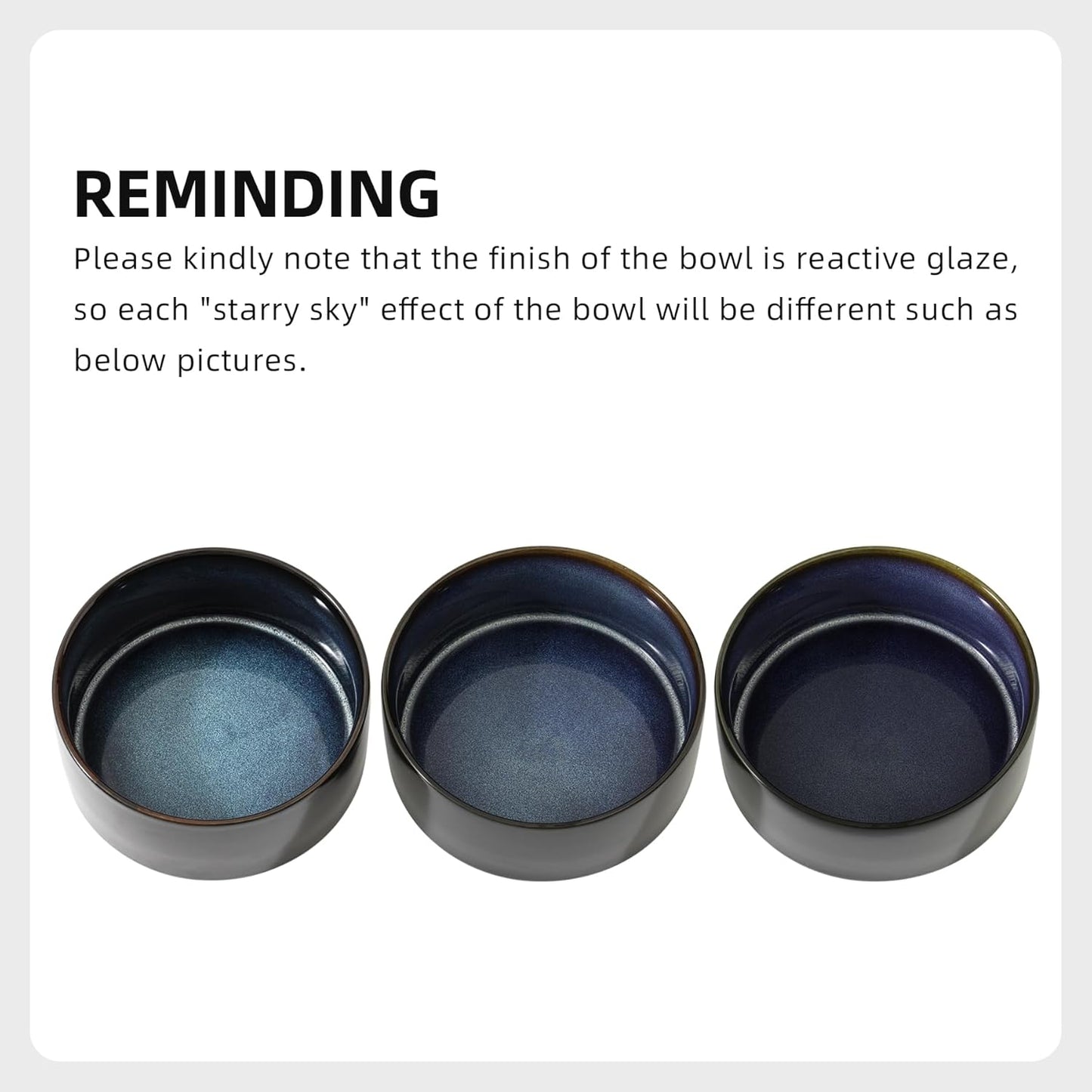 Ceramic 5.1inch Set of 2 Dog and Cat Bowls, 2pcs Anti-Slip Food and Water Feeder Dishes for Puppies, Kitties, Cats(2 Bowls, Starry Sky)