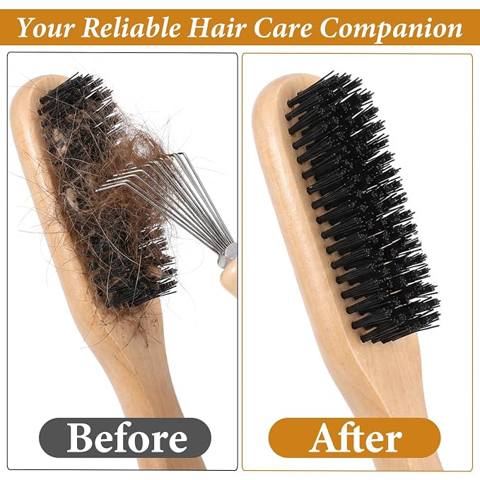 4 Pcs Hair Brush Cleaning Tool Mini Comb Cleaner Rake 2-in-1 Comb Cleaner Brush Metal Wires Hair Remover Tools Hairbrush Cleaning Hairs Remover Tool for Removing Dust Home and Salon Use