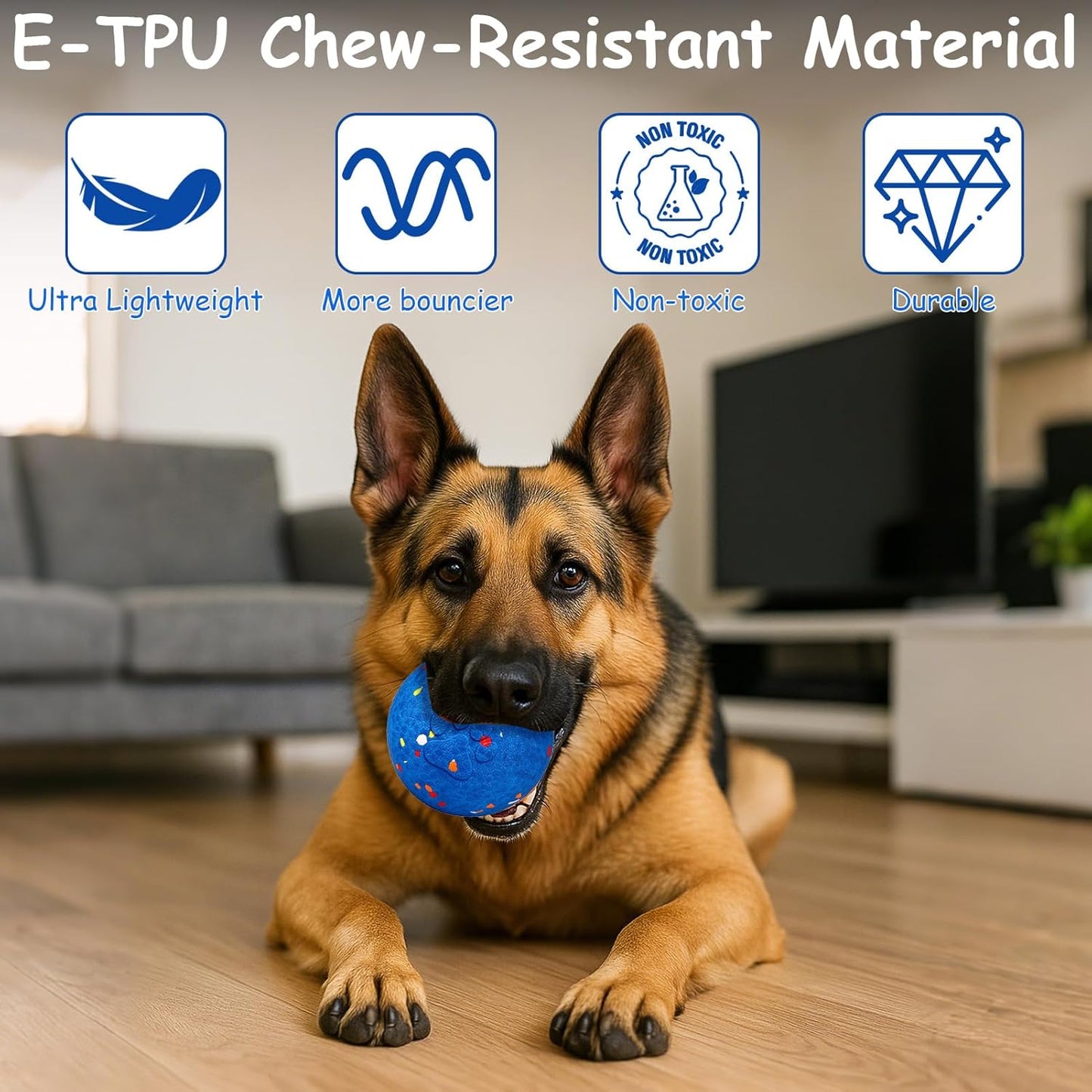 AIERSA Interactive Dog Ball Toys To Keep Them Busy, Automatic Bouncy Moving Rolling Ball Toy Anti Boredom, Self Play Smart Electric Active Balls for Medium Large Dogs,E-TPU Material for Inside Outside