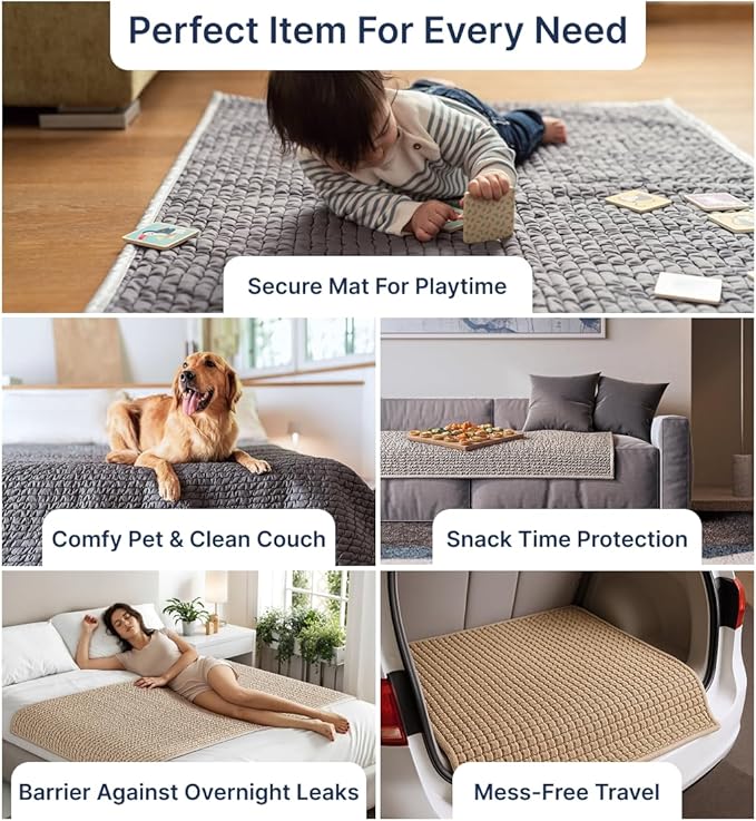 PAULATO BY GA.I.CO. Waterproof Blanket for Bed – Twin Size Cover for Incontinence – Machine Washable Stain-Resistant Protector for Couch and Sofa – Absorbent Pad - Marsala