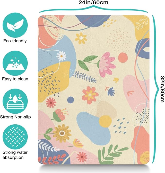 Pet Feeding Mat for Floors Waterproof Dog Mat for Food and Water Absorbent Quick Dry Non Slip mat for Cat Bowls