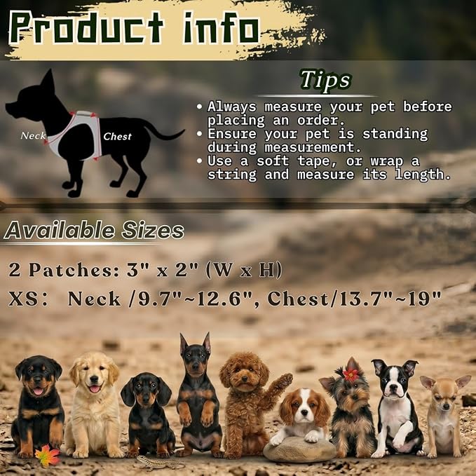 Tactical Dog Harness for Small Puppy, Escape Proof No Pull Military Dog Vest with Vertical Handle, Adjustable XS Puppy Harness with Chest Support Pad, Breathable Mesh, 2 Patches, Black
