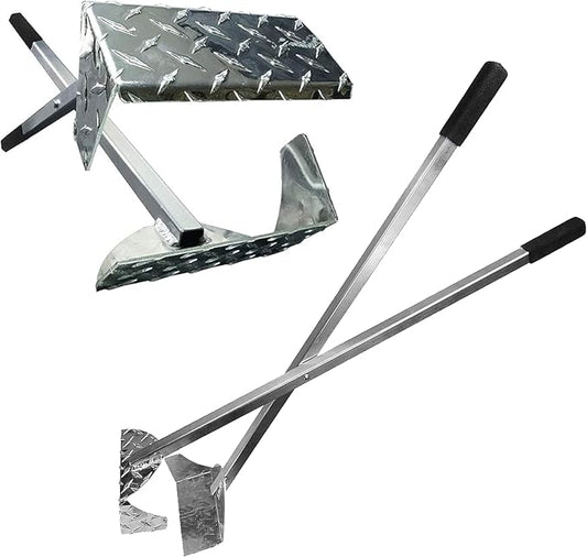 ActiveDogs Dog Pooper Scooper, Heavy Duty Flat Aluminum Dog Scoop | With Flat Aluminum Rake For Fast Cleanup On Concrete, Asphalt And Hard Surfaces