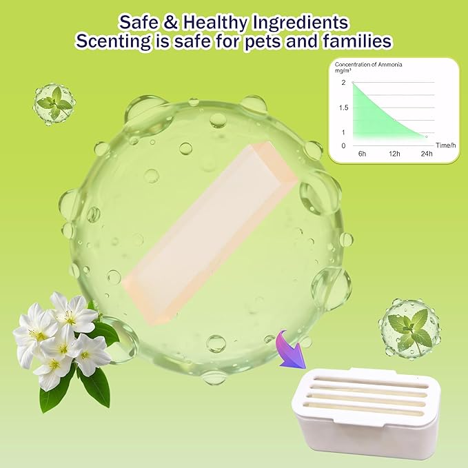 4Pcs Deodorant for PetSafe ScoopFree SmartSpin Self-Cleaning Cat Litter Box, Cat Friendly Natural Plant-Based Odor Suppression