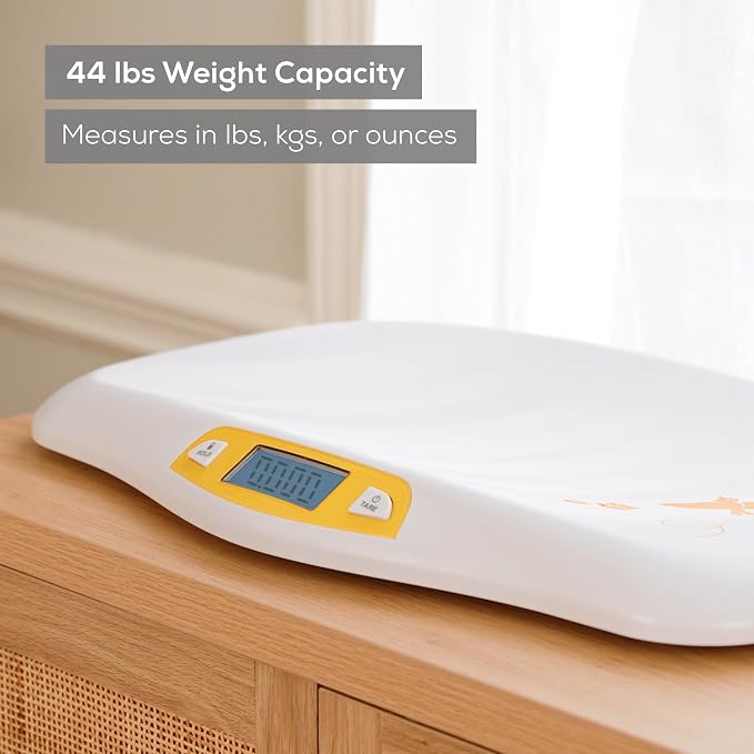 Beurer BY80 Digital Baby Scale, Infant Scale for Weighing in Pounds, Ounces, or Kilograms up to 44 lbs with Hold Function, Pet Scale for Cats and Dogs Analysis