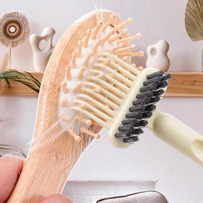 2-in-1 Hair Brush Cleaner & Remover Tool Brush Cleaning Tool Comb Cleaner Effective Hairbrush Cleaners Small and Portable for Travel Man Woman Home Salon Removing Hair Dust