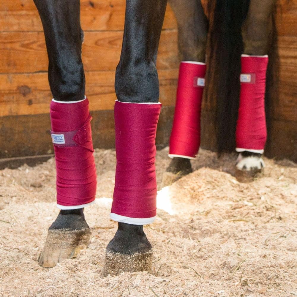 Dura-Tech Standing Wraps for Horses | Color Black | Optimal Comfort & Support | Ideal for Post-Exercise & Trailering | Right Tension Application | Secure Closure