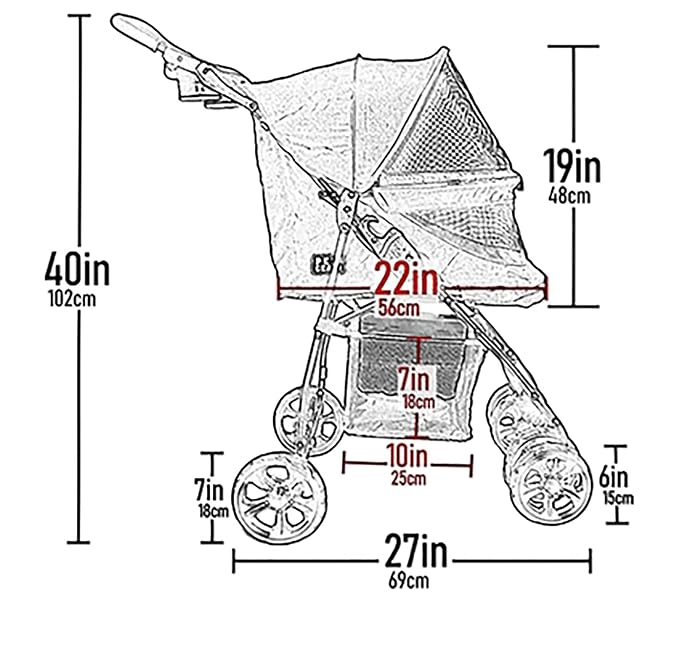 Pet Gear No-Zip Happy Trails Lite Pet Stroller, Green Clover | Zipperless Entry, Easy Fold with Removable Liner, Safety Tether, Storage Basket + Cup Holder, For Cats/Dogs