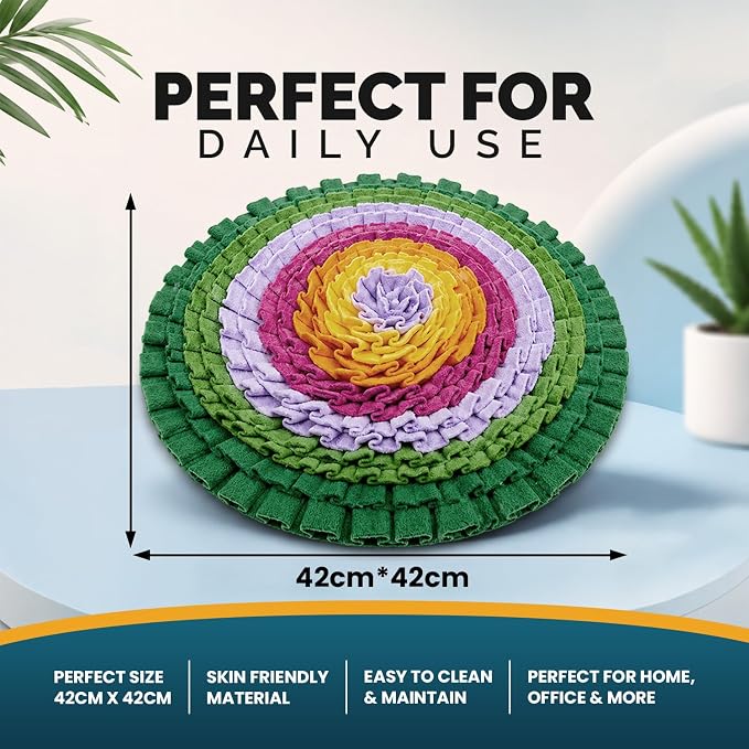 PET ARENA Snuffle Mat Dog Puzzle Toy Adjustable Interactive Feeder | Promotes healthy habits sensory activities, reduces boredom, supports focus, provides engaging playtime indoors or outdoors.