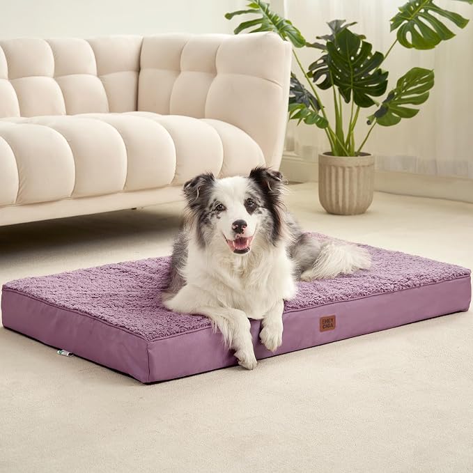 EHEYCIGA Orthopedic Dog Bed Extra Large with Removable Washable Cover, 50IN | Egg Crate Foam Support, Durable Oxford fabric, Non-Slip Bottom, Machine Washable, Soft Waterproof Plush Pet Bed Mat For Crate