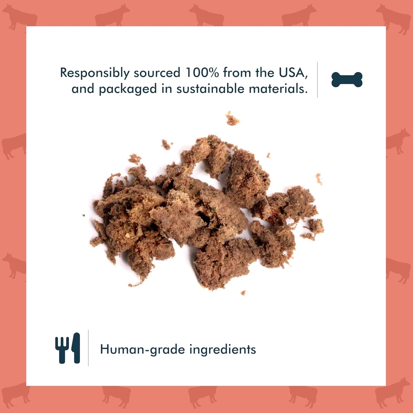 King Lou Pets - Human Grade Raw Food for Dogs and Cats - Complete Meal for Pets - Freeze Dried Beef Recipe - 14oz