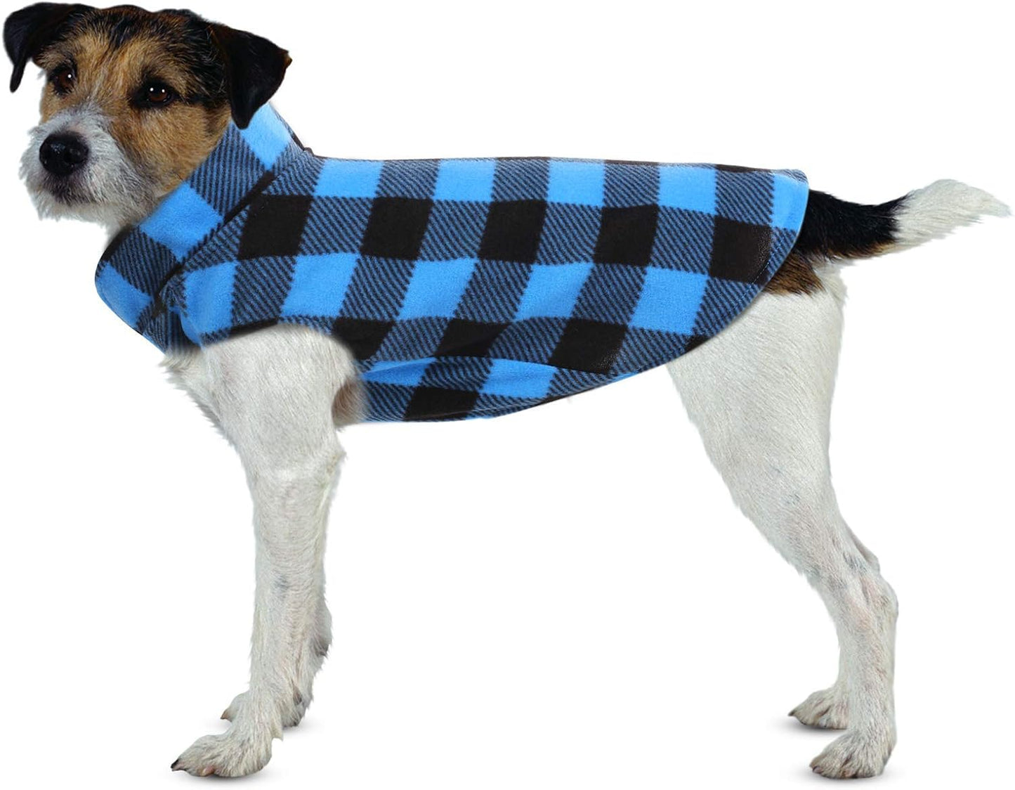 ASENKU Dog Plaid Shirt, Dog Sweater Plaid Reversible Doggie Vest Pets Clothes Pet Apparel for Small Medium Large Dogs, Blue, XXS