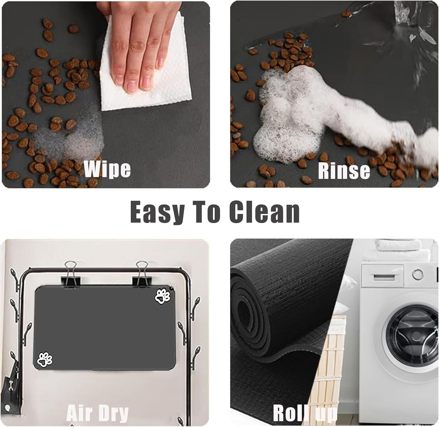 arge Boho Dog Cat Food Mats for Floors, Absorbent Dog Bowl Mat for Food and Water Dispenser Mat, Quick Dry Pet Supplies(Vintage Green, 36'' x 24'')