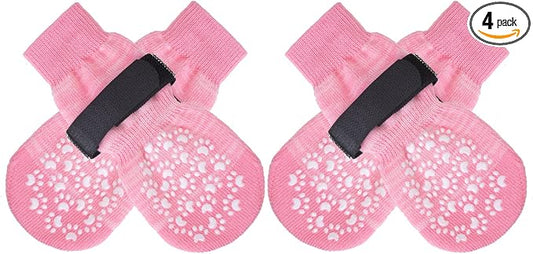 EXPAWLORER Anti Slip Dog Socks to Prevent Licking Paws, Dog Shoes for Hot Pavement, Dog Booties for Small Medium Large Senior Dogs, Traction Control Boots & Paw Protectors for Hardwood Floors