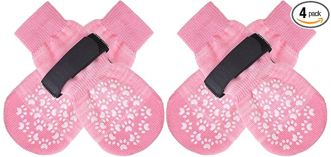 EXPAWLORER Anti Slip Dog Socks to Prevent Licking Paws, Doggie Shoes for Hot Pavement, Pet Booties for Small Medium Large Senior Dogs, Traction Control Dog Boots & Paw Protectors for Hardwood Floors