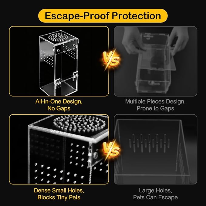 Jumping Spider Enclosure Starter Kit,Escape Proof Ocean Terrarium | Praying Mantis Terrariums,Transparent Acrylic Complete Bug Habitat,All In One Arboreal Tarantula Cribs Cage,Insect Container