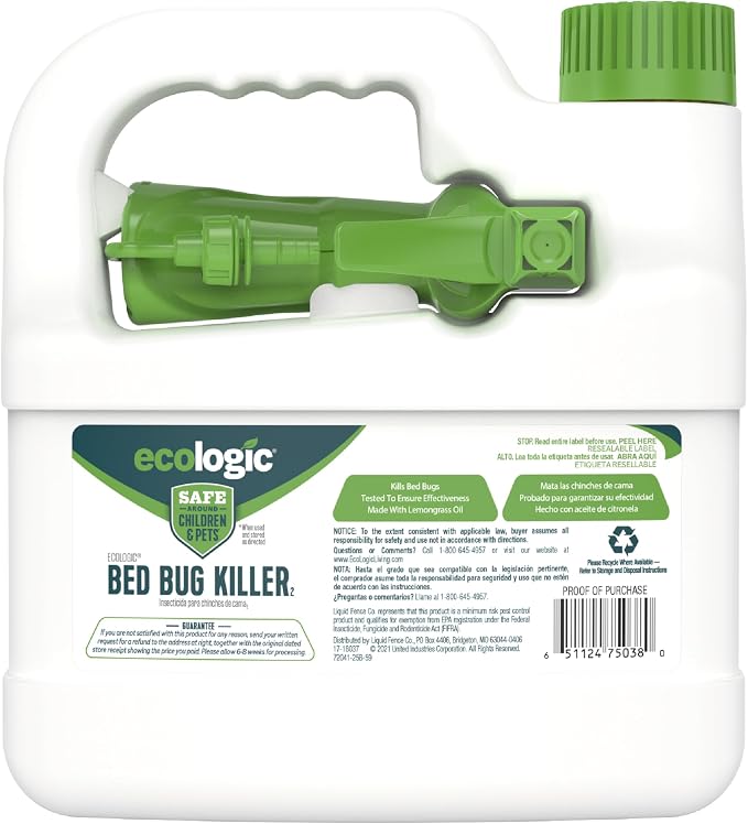 Ecologic Bed Bug Killer 64 Ounces, Ready-To-Use Spray, Kills Pyrethroid-Resistant Bed Bugs And Eggs