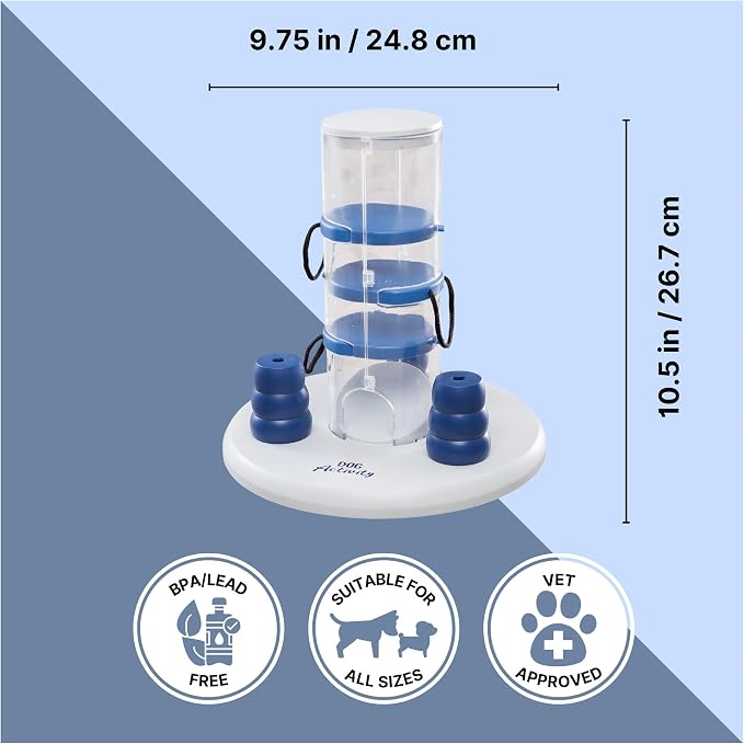 TRIXIE Gambling Tower Dog Activity Interactive Toy, Level 2 Food Puzzle Game, Brain Teasing Treat Dispenser, IQ and Mental Development Toy for Smart Dogs, Enrichment Toy for Boredom Busting