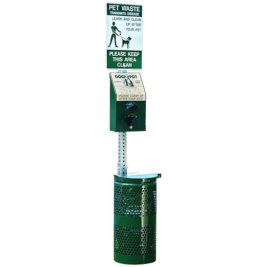 Dogipot 1003A-L Pet Station with Sign, Dispenser, Receptacle, Litter Bag Rolls, Trash Bags and 20 Roll Case with 4000 Pick Up Bags