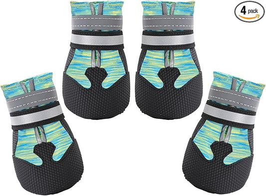 Dimicoo Water-Resistant Dog Boots for Medium Large Dogs,Non-Slip Dog Shoes for Winter Snow,Lightweight Paw Protector for Cold Pavement,Soft Dog Booties for Outdoor Walking Indoor Hardfloors