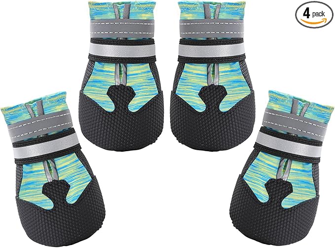 Dimicoo Water-Resistant Dog Boots for Medium Large Dogs,Non-Slip Dog Shoes for Winter Snow,Lightweight Paw Protector for Cold Pavement,Soft Dog Booties for Outdoor Walking Indoor Hardfloors