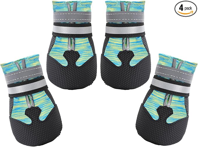 Dimicoo Water-Resistant Dog Boots for Medium Large Dogs,Non-Slip Dog Shoes for Winter Snow,Lightweight Paw Protector for Cold Pavement,Soft Dog Booties for Outdoor Walking Indoor Hardfloors