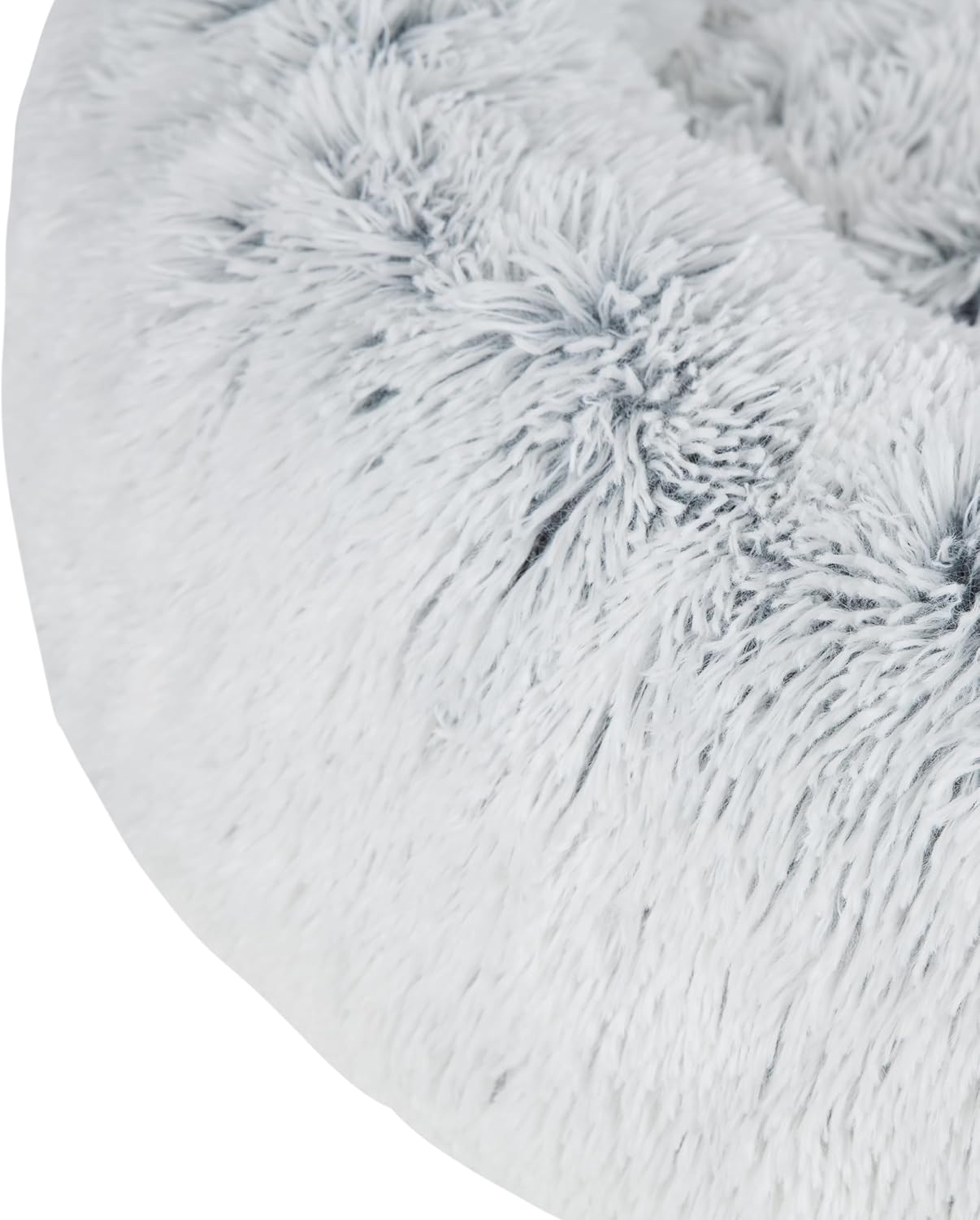 Best Pet Supplies Round Donut Dog Bed with Plush Faux Fur Fabric, Calming, Anti-Anxiety Cushion for Indoor Pets, Slip-Resistant Base, Soft Ergonomic Support - Light Warm Gray, 27x27x7.5''