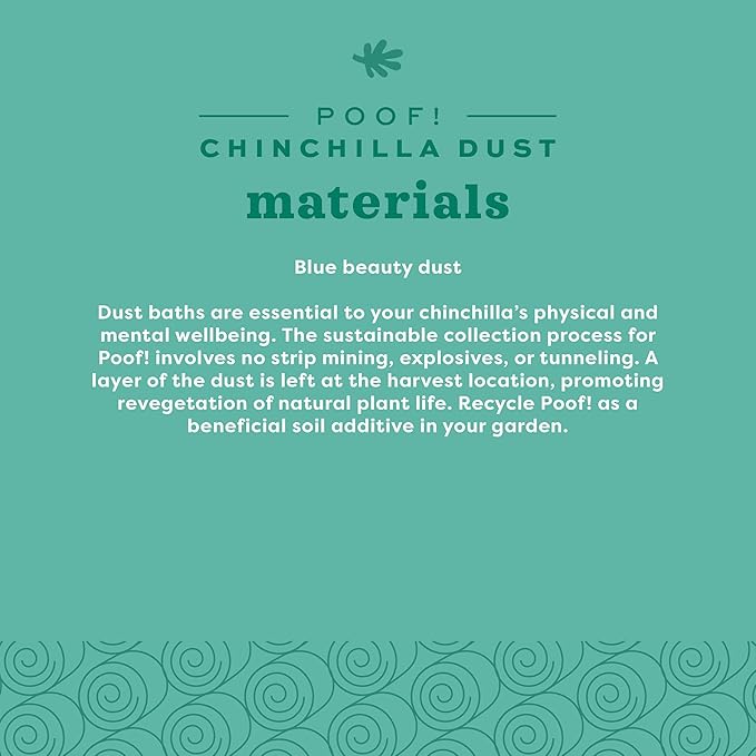 Oxbow POOF! Chinchilla Dust Bath,100% Natural Blue Beauty Dust for Chinchillas, Degus, Gerbils, and Hamsters, Small Animal Grooming, Natural Dusting Powder, 2.5 lbs Jar