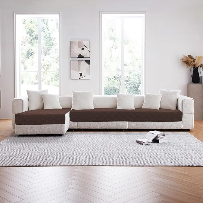 PrinceDeco Waterproof Couch Cover for Dogs Anti-Slip Dog Blanket Cover Washable for Furniture Sofa, Crate, RV Seats,Car, Pet Puppy Essentials (32x62 Inch, Brown)