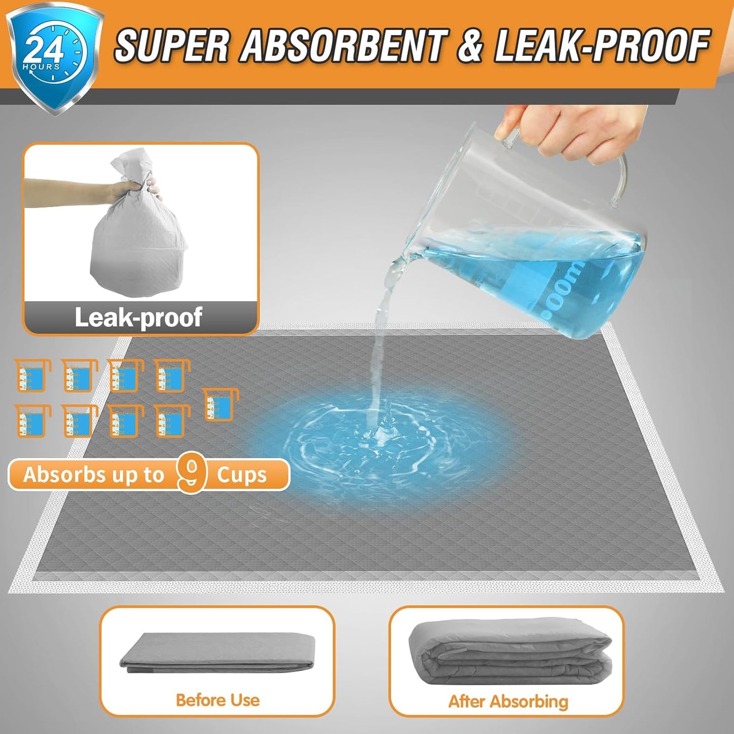 Charcoal Puppy Pads Extra Large 28"x34", 30 Count Activated Carbon Dog Pee Pads XL, Disposable Incontinence Pads for Dogs, Pet Training Pads for Doggies, Piddle Pads for Indoor & Outdoor Use