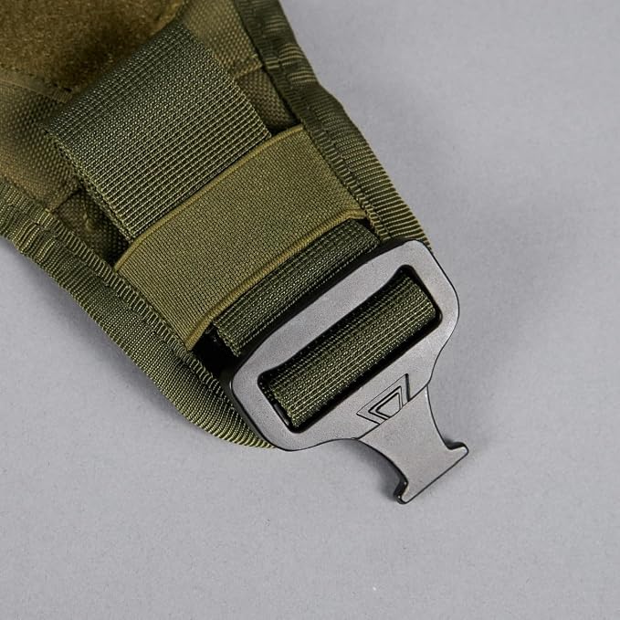 WOLFpak Tactical Dog Vest Harness No Pull Breathable MOLLE(OD Green, Large) | Dual Grab Handles, 1000D Nylon, Four-Point Adjustment, MOLLE Attachment Panels, Three Storage Pockets, Metal Alloy Buckles