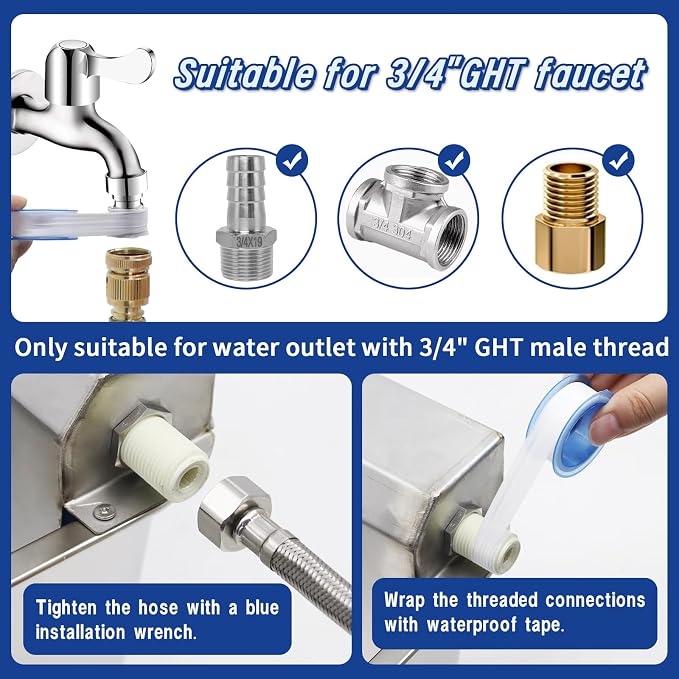 6 Gal Automatic Large Dog Water Dispenser Livestock Water Trough Stainless Steel Waterer Feeder Outdoor Automatic Pet Water Bowl Large Auto Dog Waterer for Big Dogs Cats Chicken Livestock