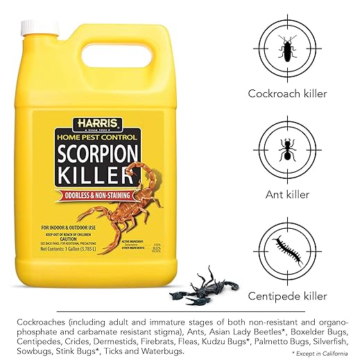Harris Scorpion Killer, Liquid Spray with Odorless and Non-Staining Extended Residual Kill Formula (Gallon) 128 Fl Oz