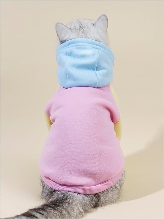 QWINEE Basic Dog Hoodie Sweatshirt Puppy Sweater Warm Cat Costumes Pet Clothes for Chihuahua Puppy Kitten Small Medium Dogs Pink X-Large