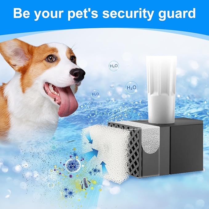 8 Pack Dog Water Bowl Filter Compatible with FEELNEEDY 7L/1.8Gal Pet Water Fountain(FN-W05), Cat Drinking Fountains Filters Replacement Fit for Automatic Dispenser for Dogs