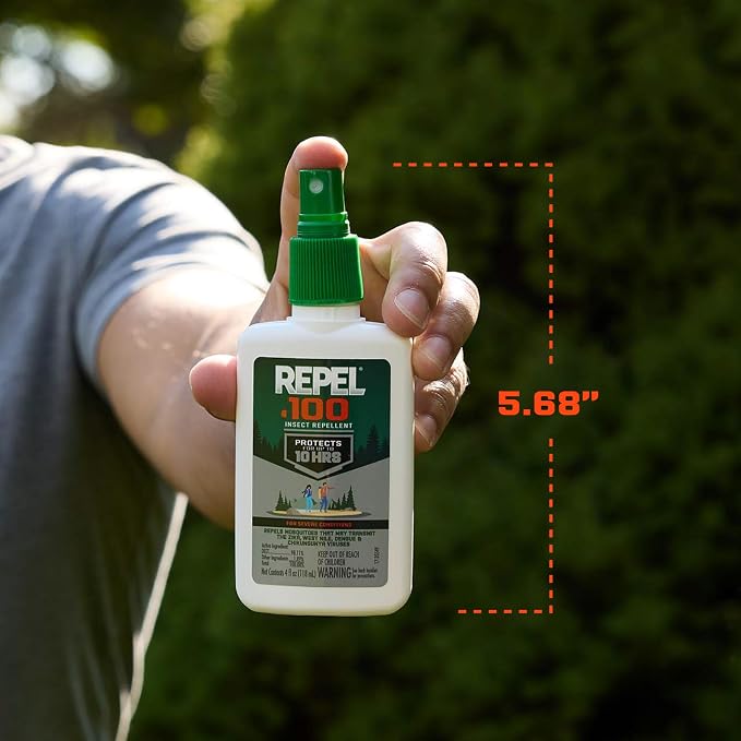 Repel 100 Mosquito and Insect Repellent, 4 Ounces, With DEET, 10-Hour Protection Long-Lasting Insect Repellent Bug Spray Repels Mosquitoes, Ticks, Gnats, Biting Flies, Chiggers And Fleas