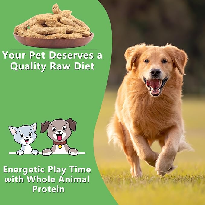 Freeze-Dried Raw Chicken Necks Dogs Treats- Single Ingredient High Protein Training Treats & Dental Chews - Grain Free, Gluten Free, 6.5 oz (Chicken Necks)
