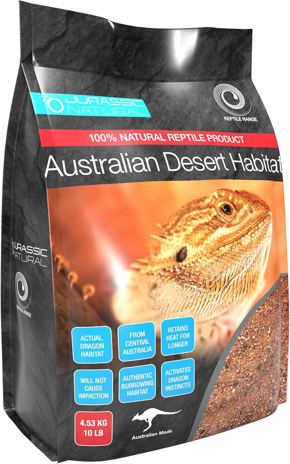 Australian Desert Dragon Habitat 20lb Substrate for Bearded Dragons and Other Lizards, Red (DESERT020)